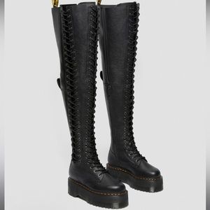 New- AZREYA MAX LEATHER 26-EYE PLATFORM BOOTS